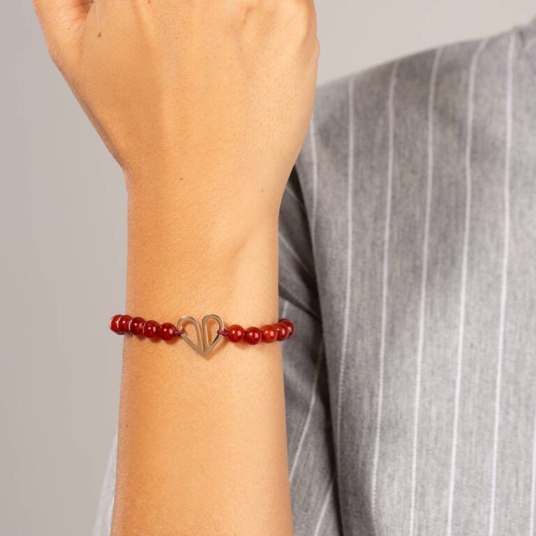 دستبند طلا سنگی قلب آوا