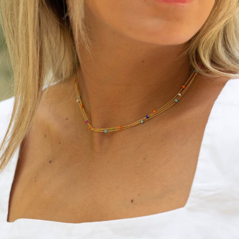 گردنبند منجوقی آرمیتا نارنجی