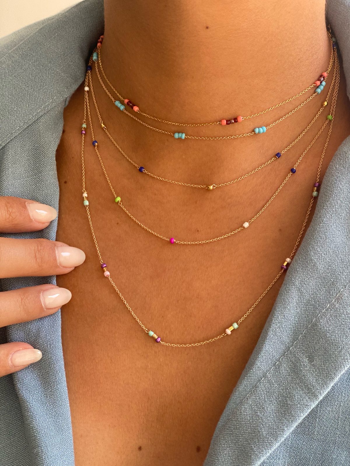 گردنبند منجوقی آرمیتا سرخابی