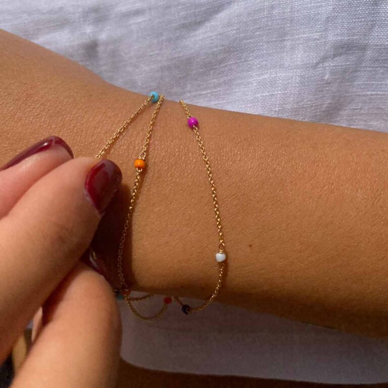 دستبند منجوقی لیدیا رنگی