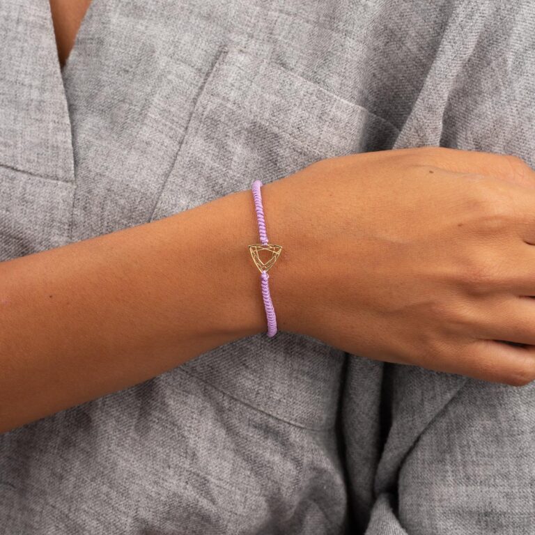 دستبند طلا بافت مثلث یاسی