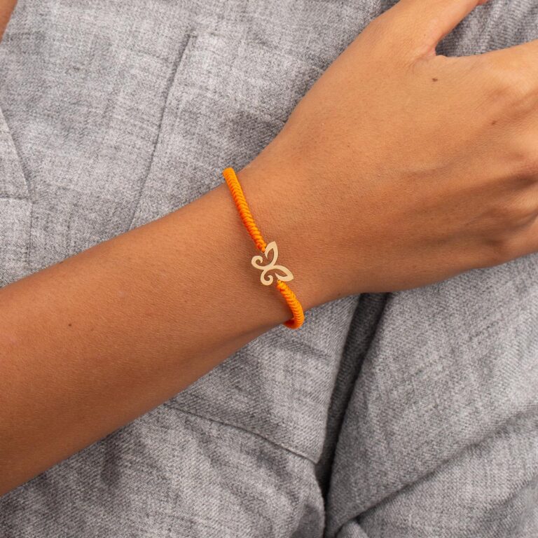 دستبند طلا بافت پروانه