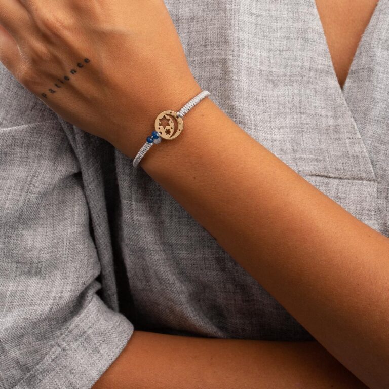 دستبند طلا بافت ماه و ستاره