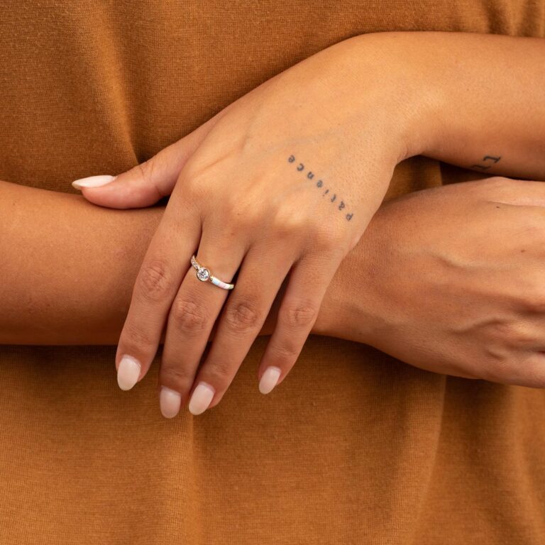 انگشتر طلا نگین میناکاری