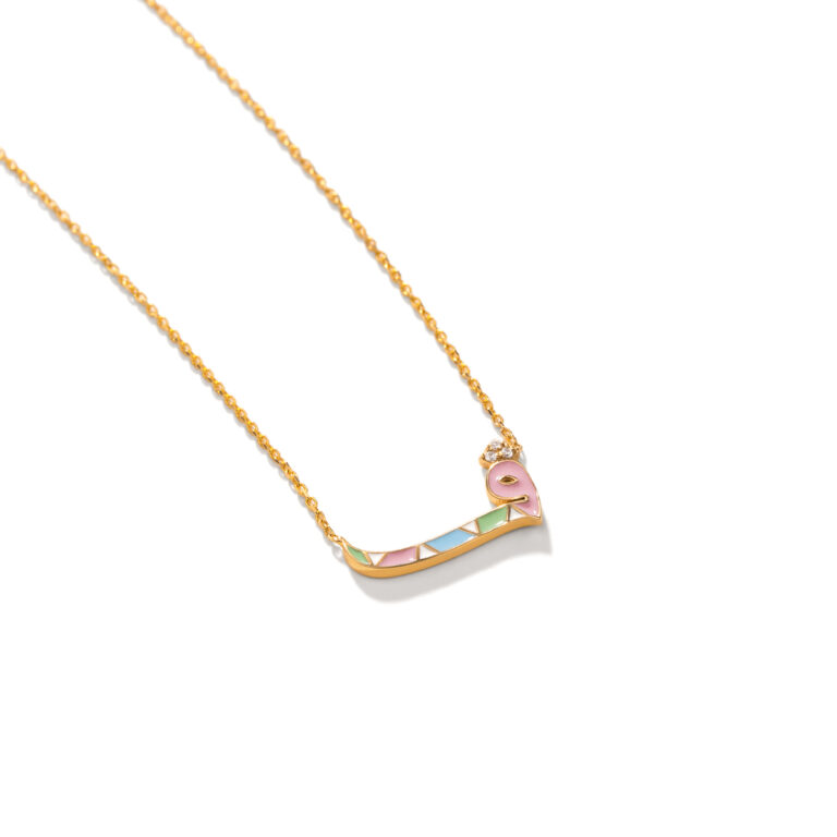 گردنبند طلا میناکاری ''ف''