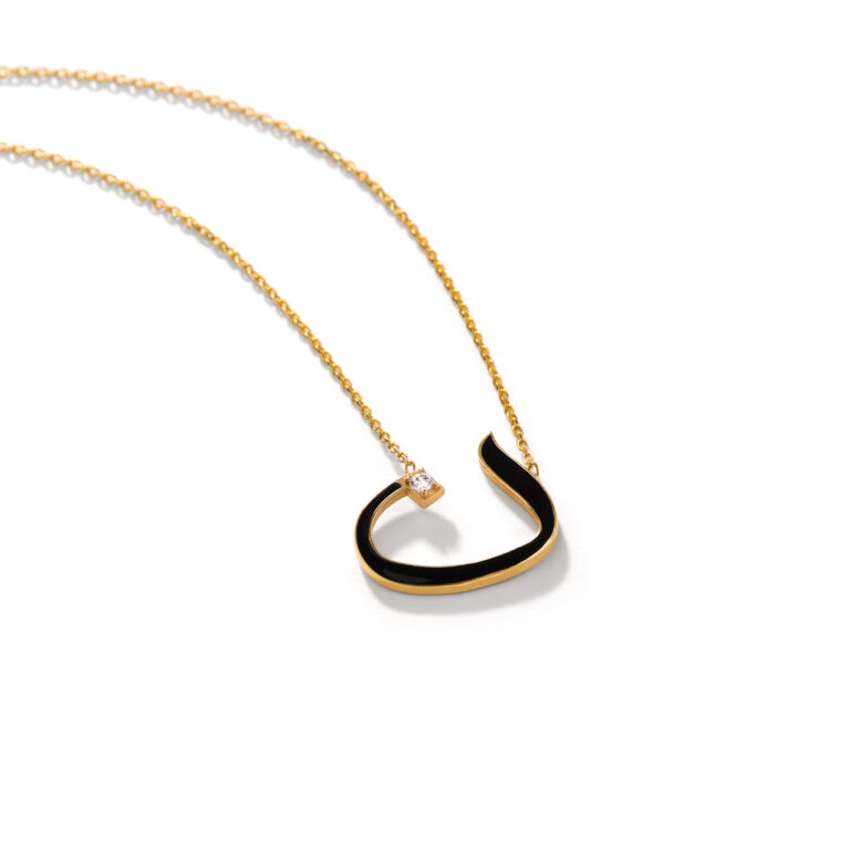 گردنبند طلا میناکاری ''ن''