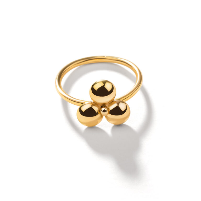 انگشتر طلا گل ۳ پر