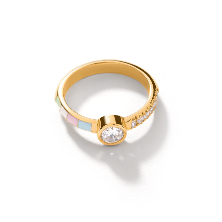 انگشتر طلا نگین میناکاری