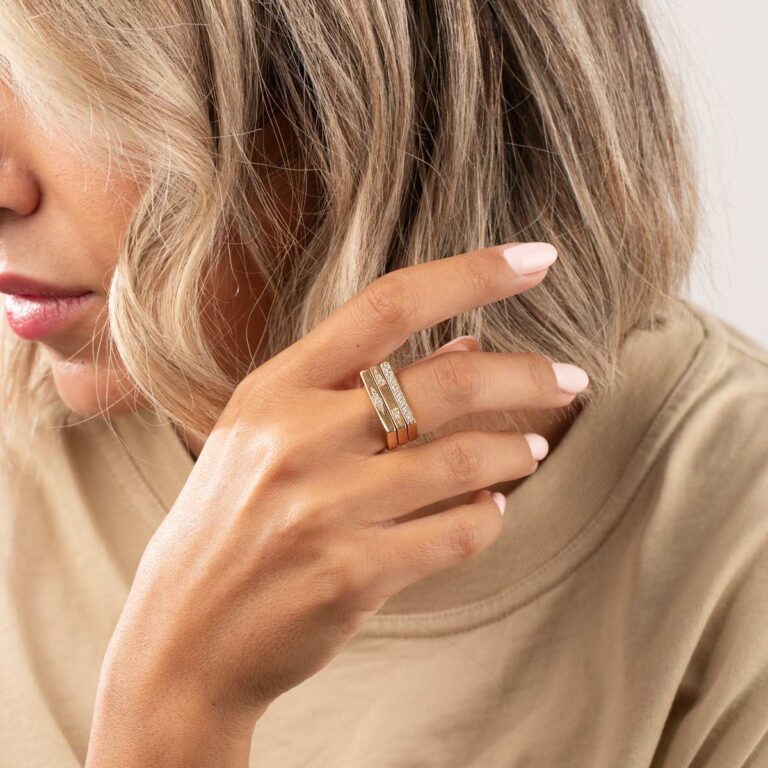 انگشتر طلا پینکی نگین دار