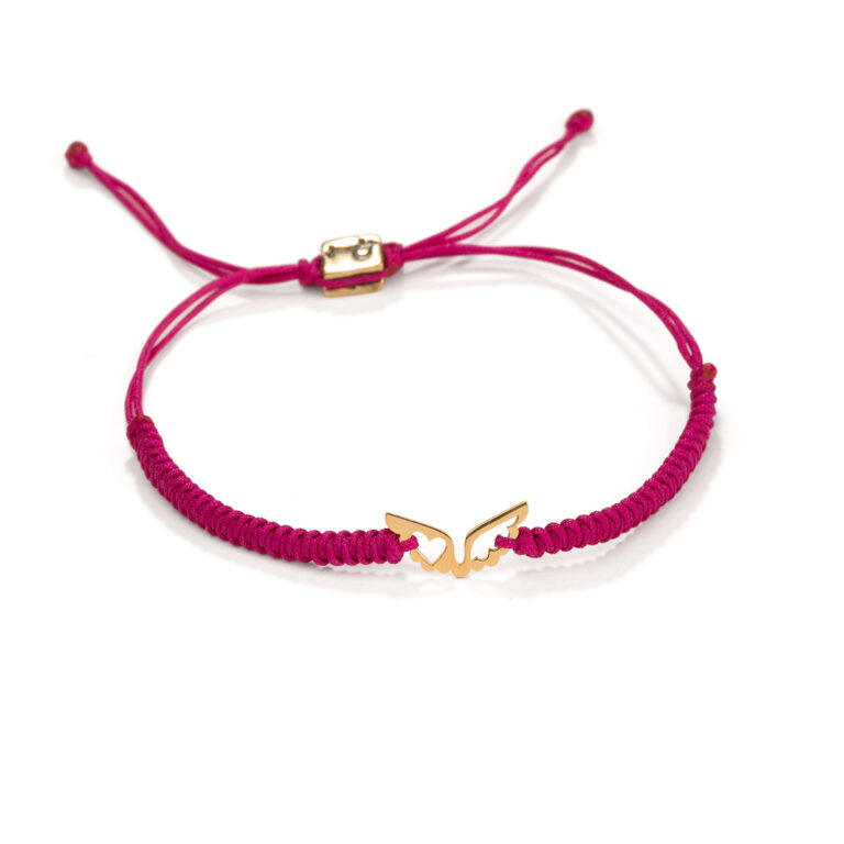 دستبند طلا بافت بال و قلب