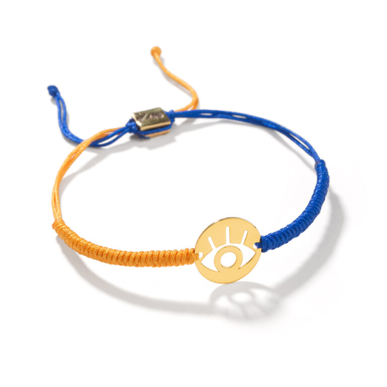 دستبند طلا بافت چشم نارنجی