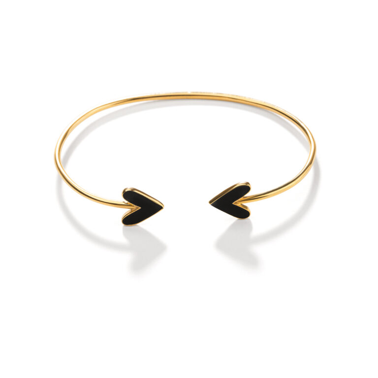 النگو طلا قلب مینا کاری