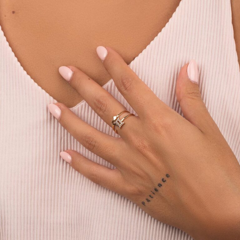 انگشتر طلا دو رینگ ''م''