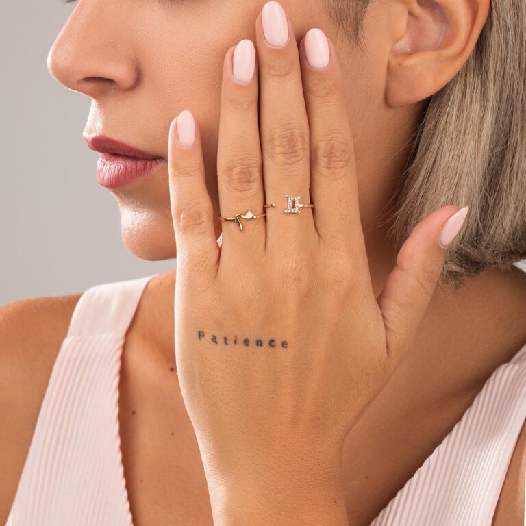 انگشتر طلا دو رینگ ''م''