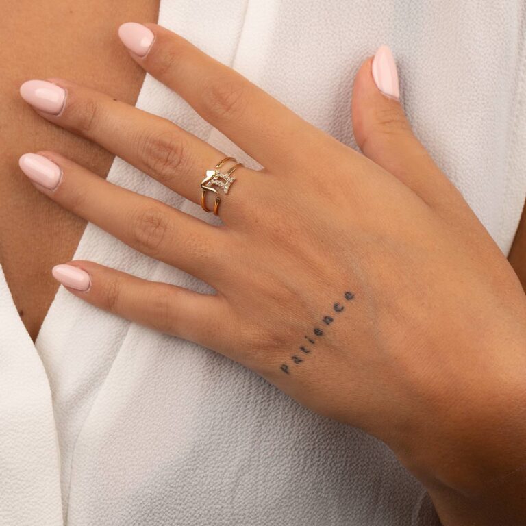 انگشتر طلا دو رینگ ''م''