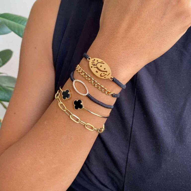 دستبند طلا بافت سیزده حلقه کارتیه