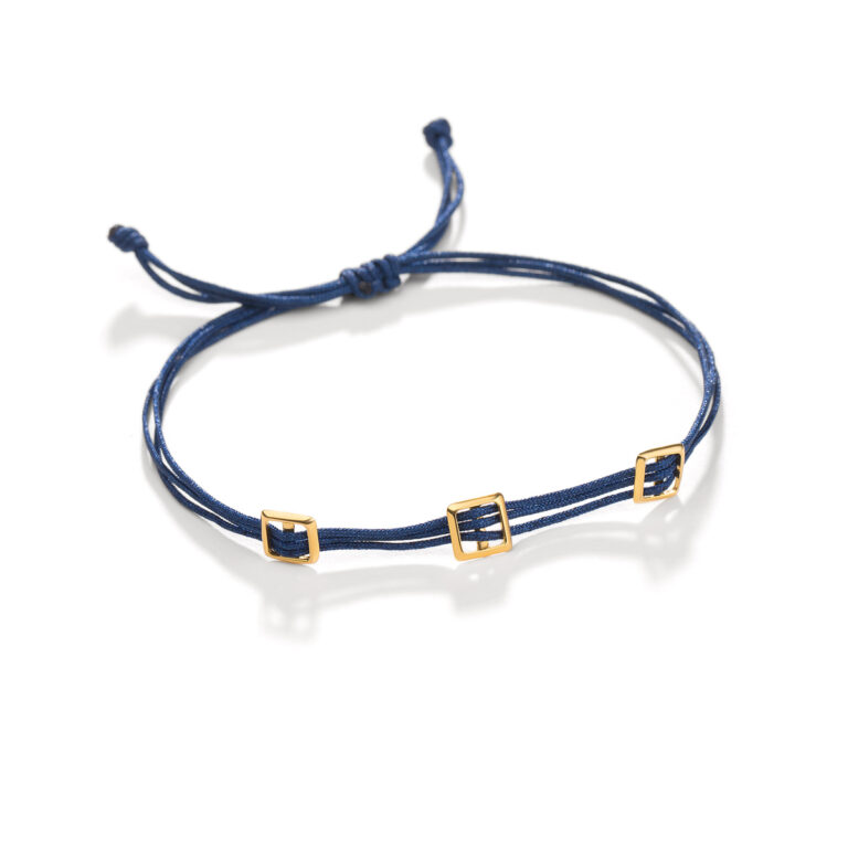 دستبند طلا ۲مربع سرمه ای