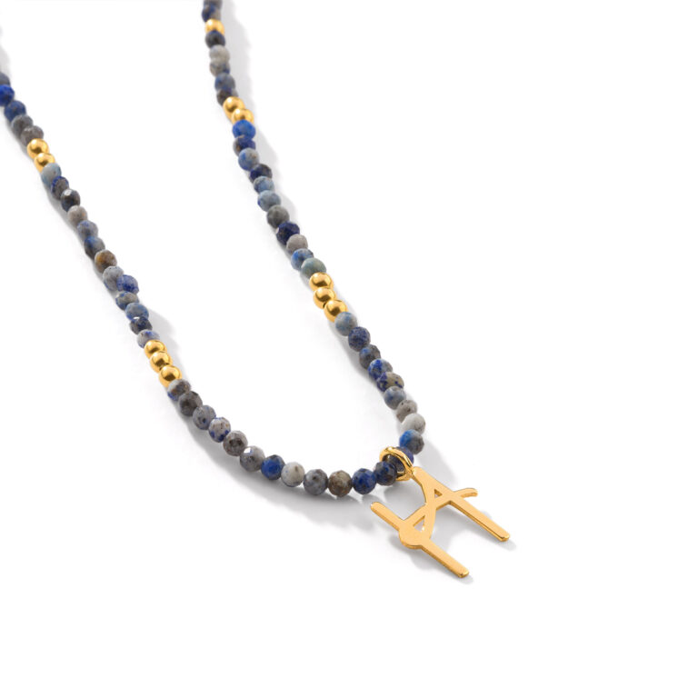 گردنبند طلا سنگی حرف H