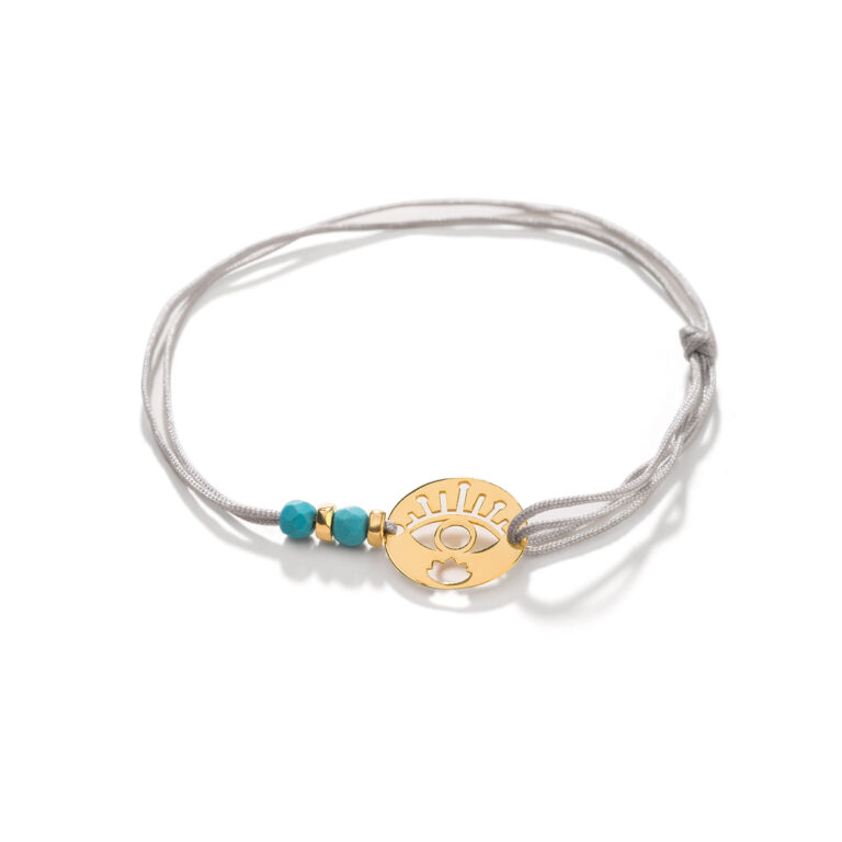 دستبند طلا بافت دایره چشم