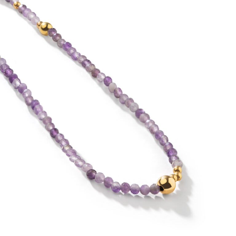 گردنبند طلا سنگی هفت گوی