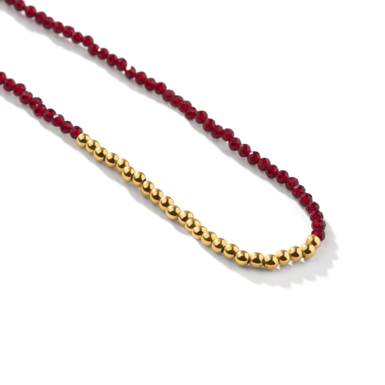 گردنبند طلا سنگی بیست و چهار گوی