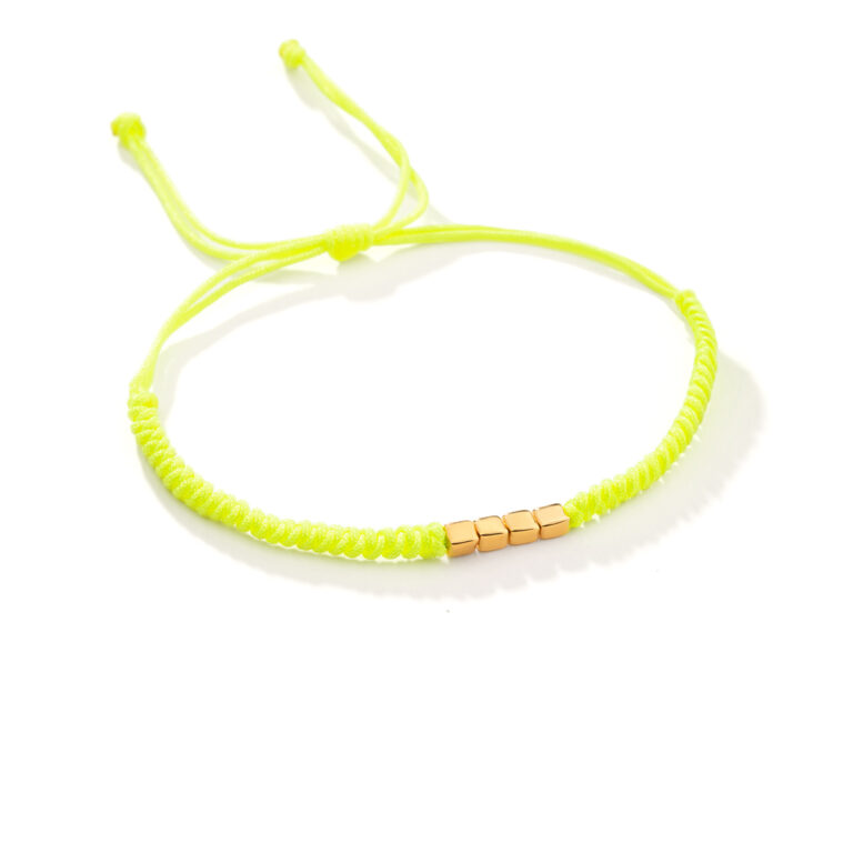 دستبند طلا بافت چهار مکعب