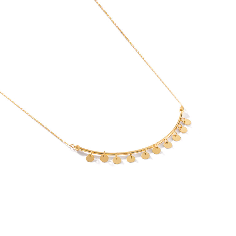 گردنبند طلا استوانه و پولکی