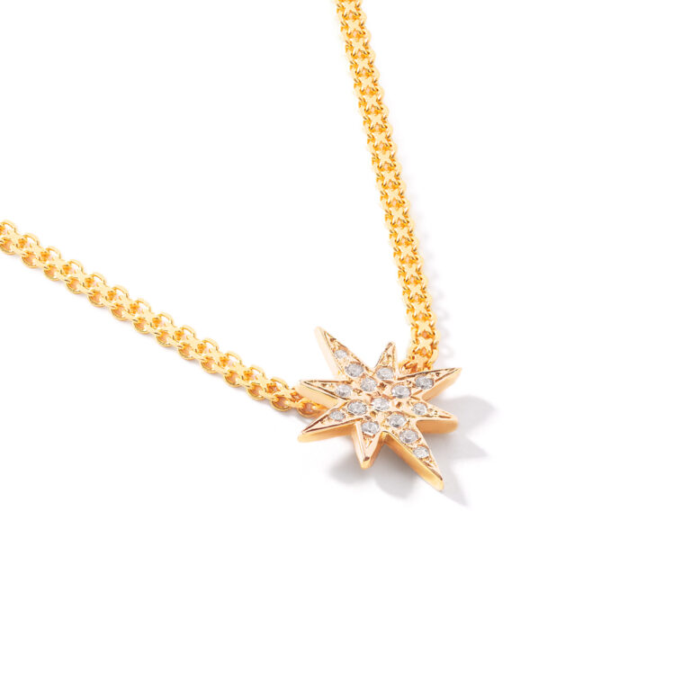 گردنبند طلا ستاره نگین دار