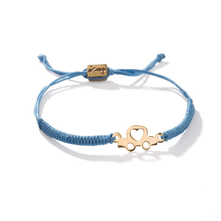 دستبند طلا بافت ماشین و قلب