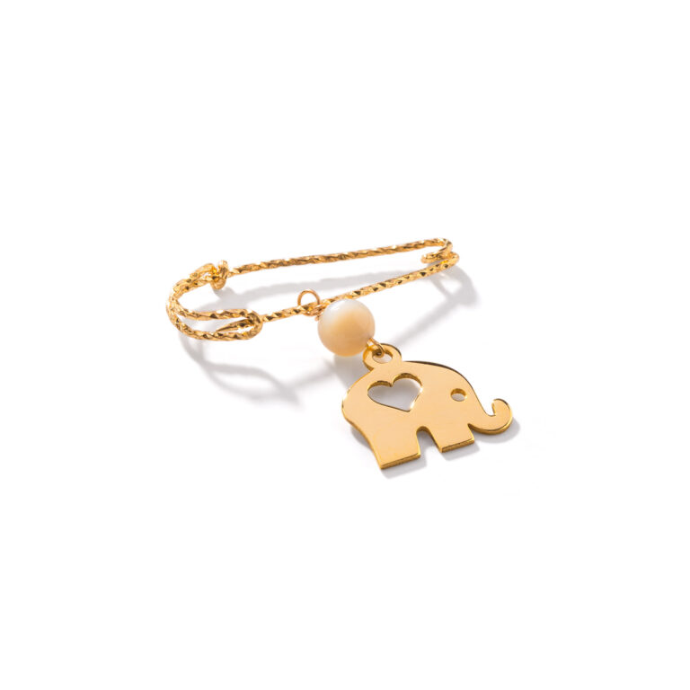 سنجاق قفلی طلا فیل و قلب