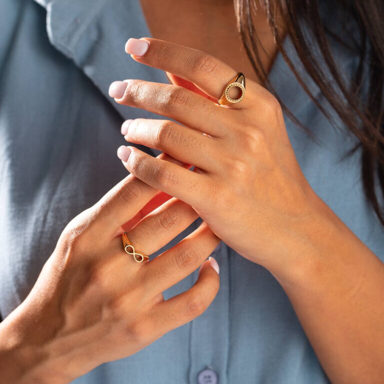 انگشتر طلا دایره توخالی - تصویر 3