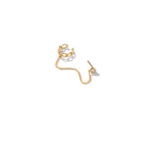 ایر کاف ”ear cuff” طلا کارتیه و زنجیر لونا