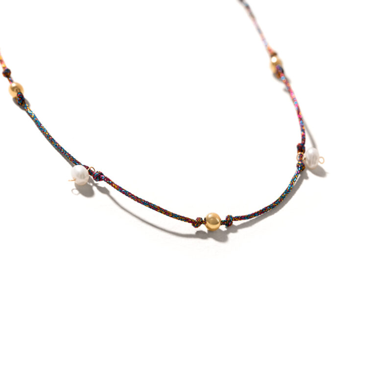 گردنبند طلا گوی و مروارید