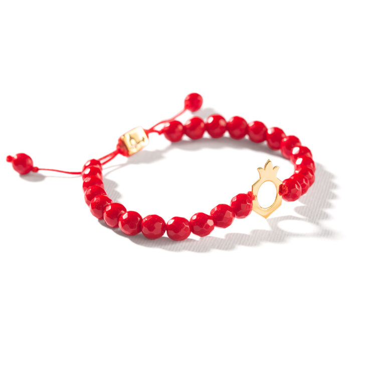 دستبند طلا سنگی انار دایره