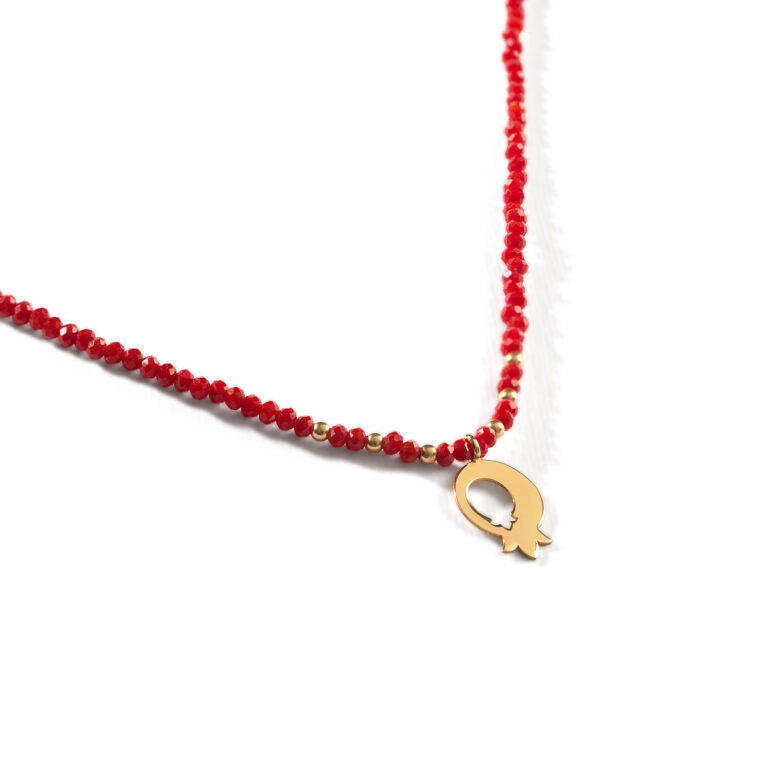 گردنبند طلا سنگی انار و گوی