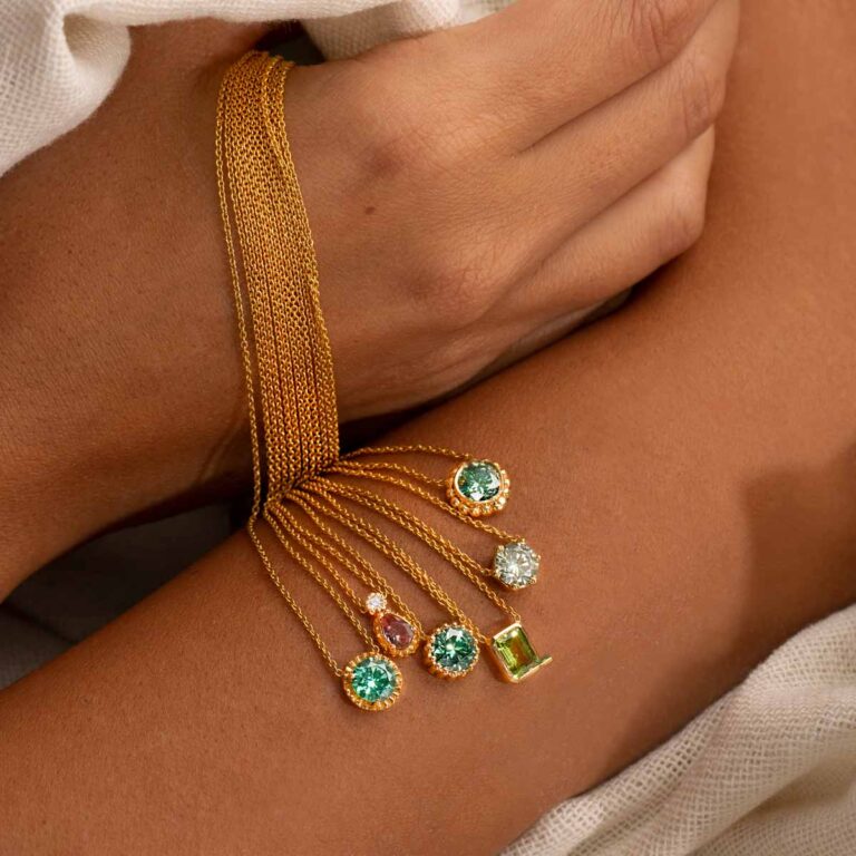 گردنبند طلا دایره موزانایت - تصویر 3