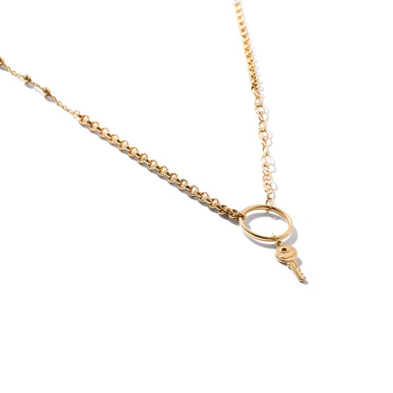 گردنبند طلا دایره و قفل