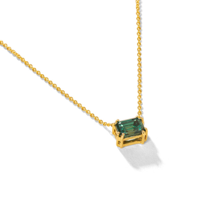 گردنبند طلا مستطیل موزانایت