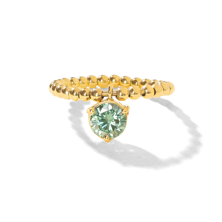 انگشتر طلا موزانایت و گوی