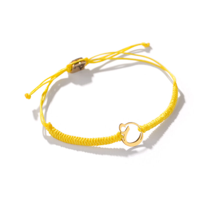 دستبند طلا بافت حرف ''ع''