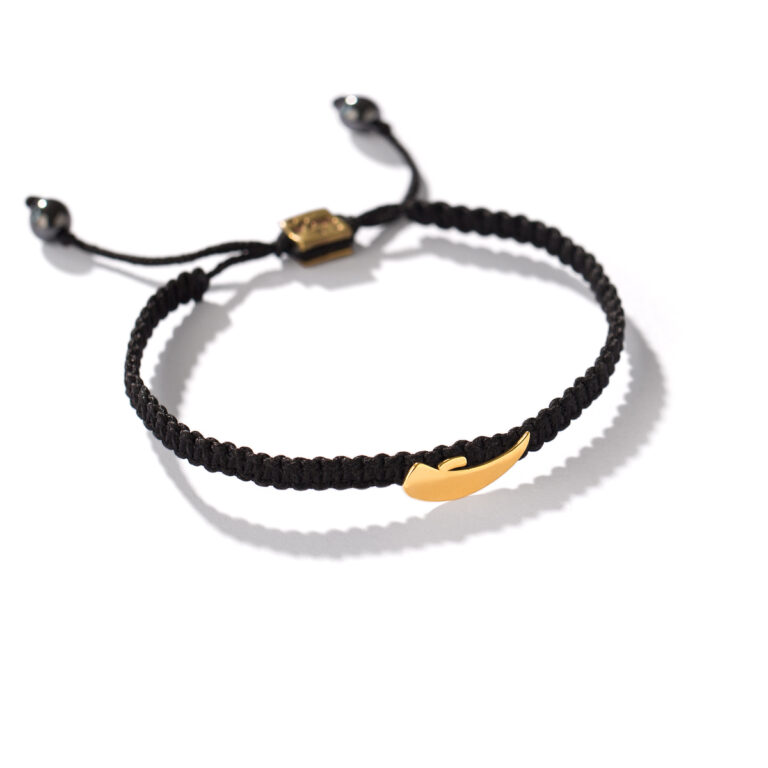 دستبند طلا بافت حرف ''ت''