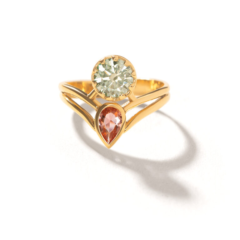 انگشتر طلا نگین دار النا