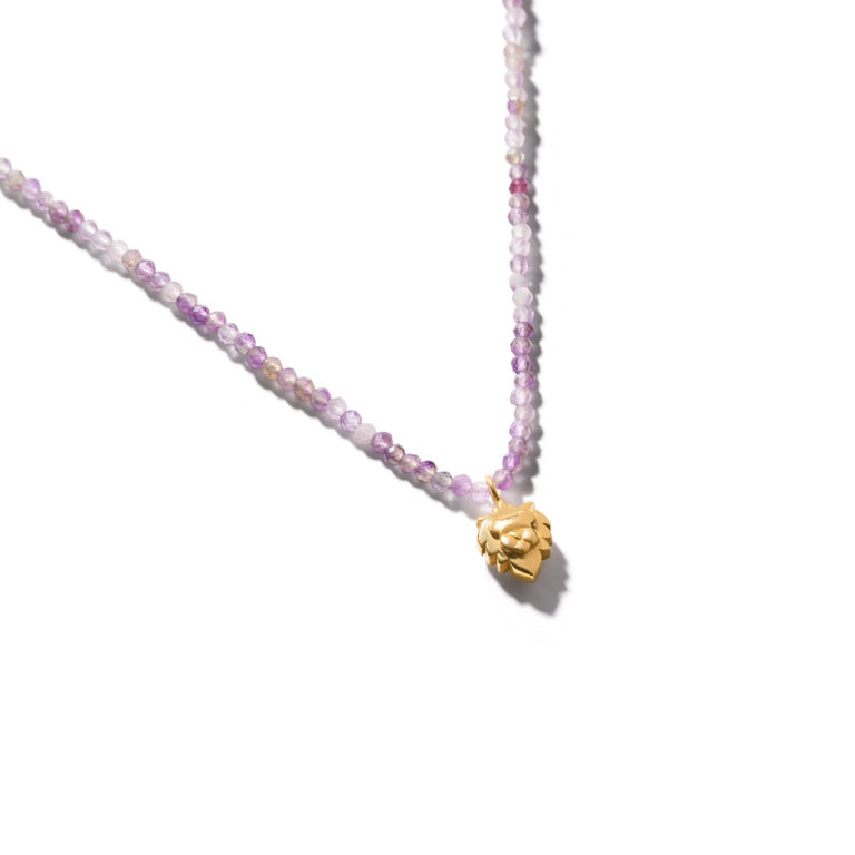 گردنبند طلا و سنگ شیر