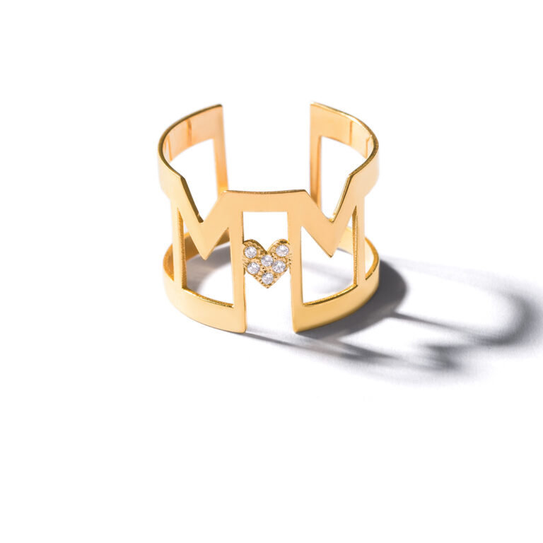 انگشتر طلا MOM نگین دار