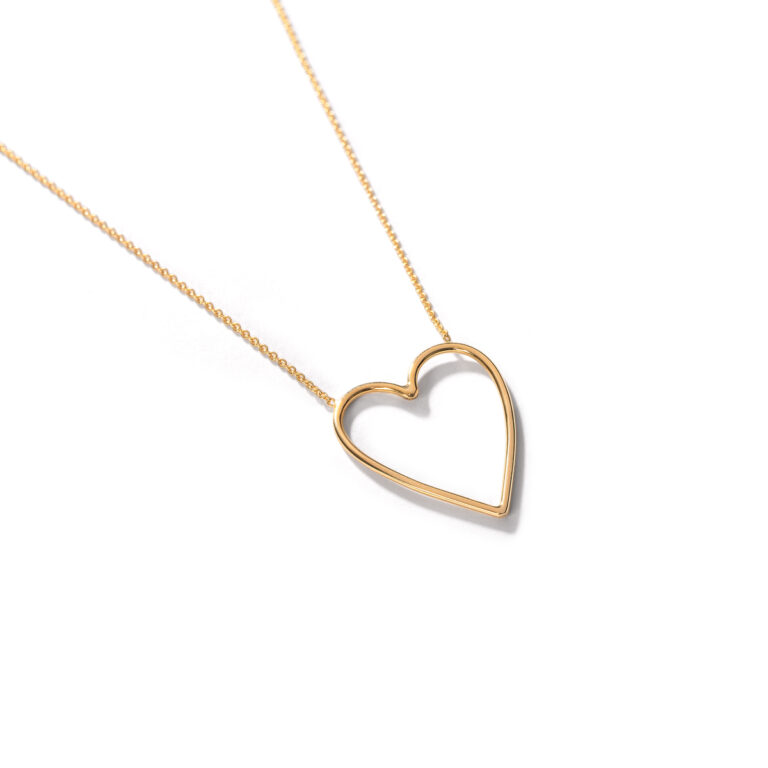 گردنبند طلا قلب مفتول بزرگ