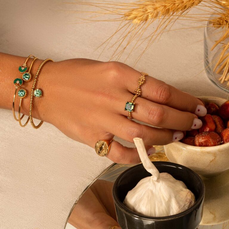 انگشتر طلا مربع موزانایت - تصویر 5