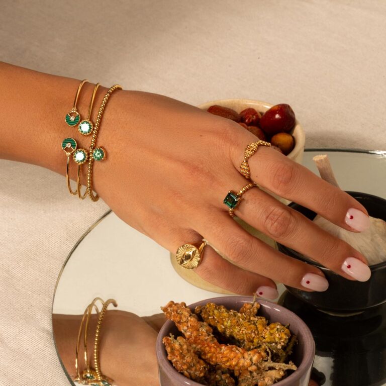 انگشتر طلا مربع موزانایت - تصویر 4