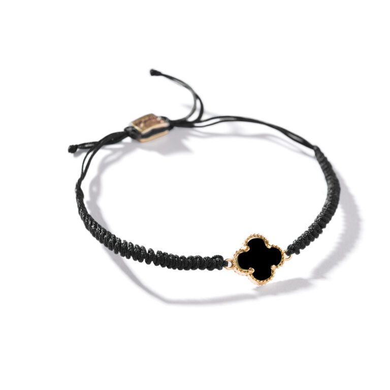 دستبند طلا بافت ونکلیف مشکی