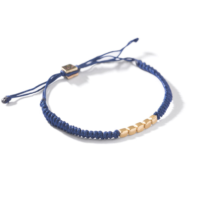 دستبند طلا بافت پنج مکعب