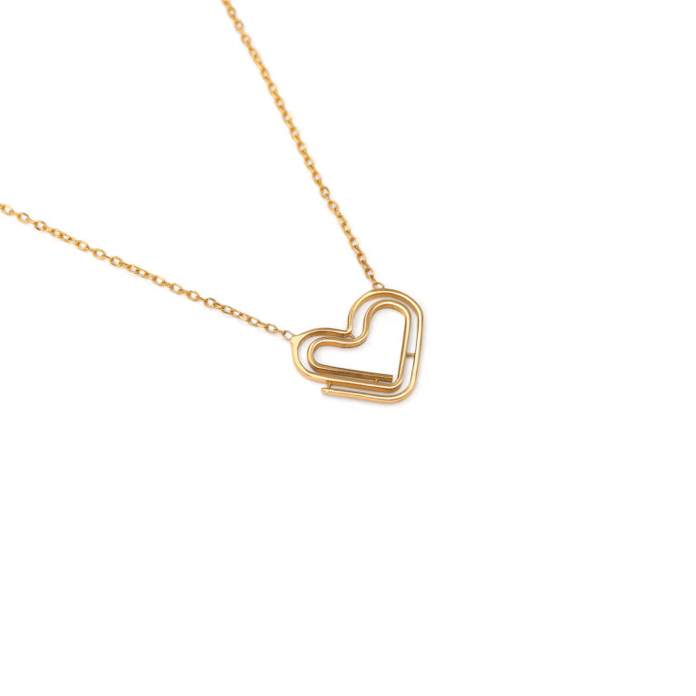 گردنبند طلا زنجیری قلب مغان